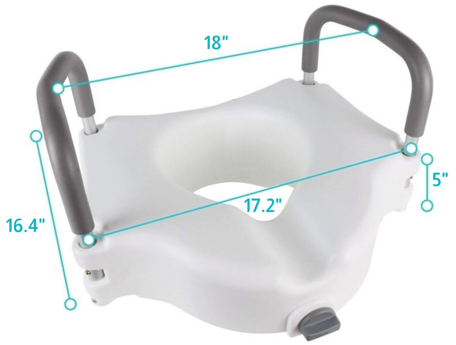 Raised Toilet Seat with Handles: image 3