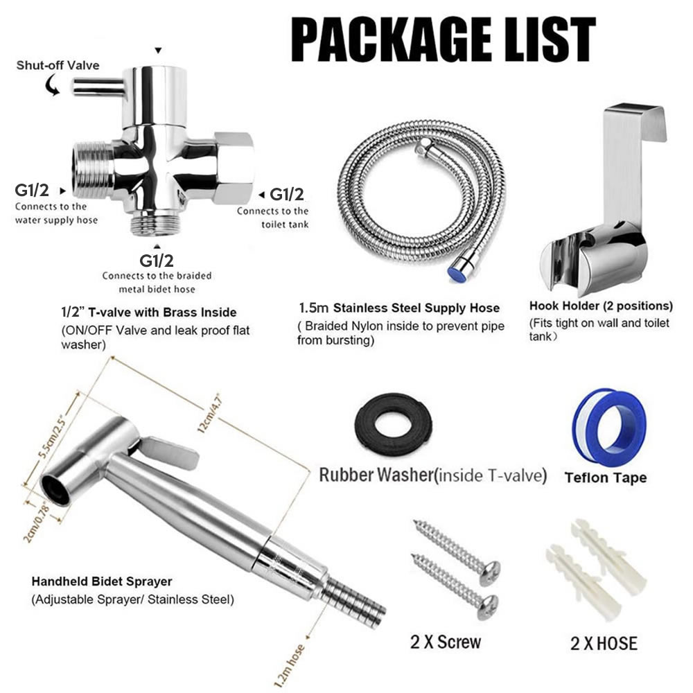Hand Held Bidet Sprayer - 1 kit: image 5